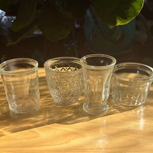 VTG Glass Collection | Ball Quilted Crystal & Paneled Dessert Jars - Set of 4